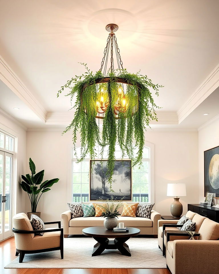 hanging greenery chandelier