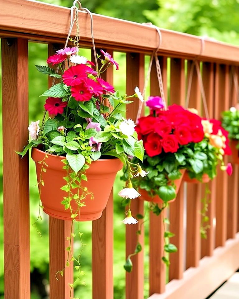 hanging planters filled with flowers