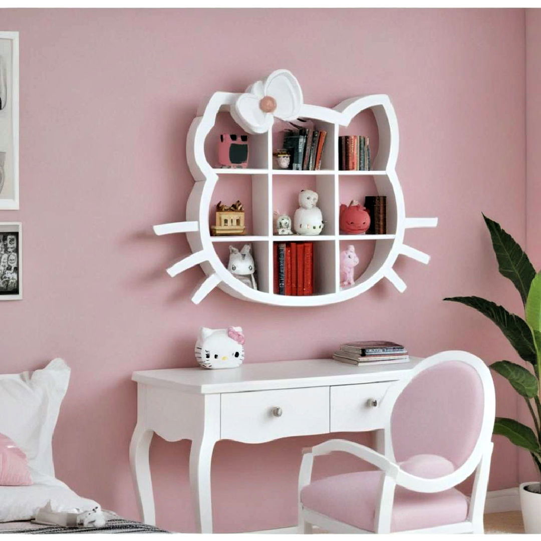 hello kitty themed bedroom wall shelves