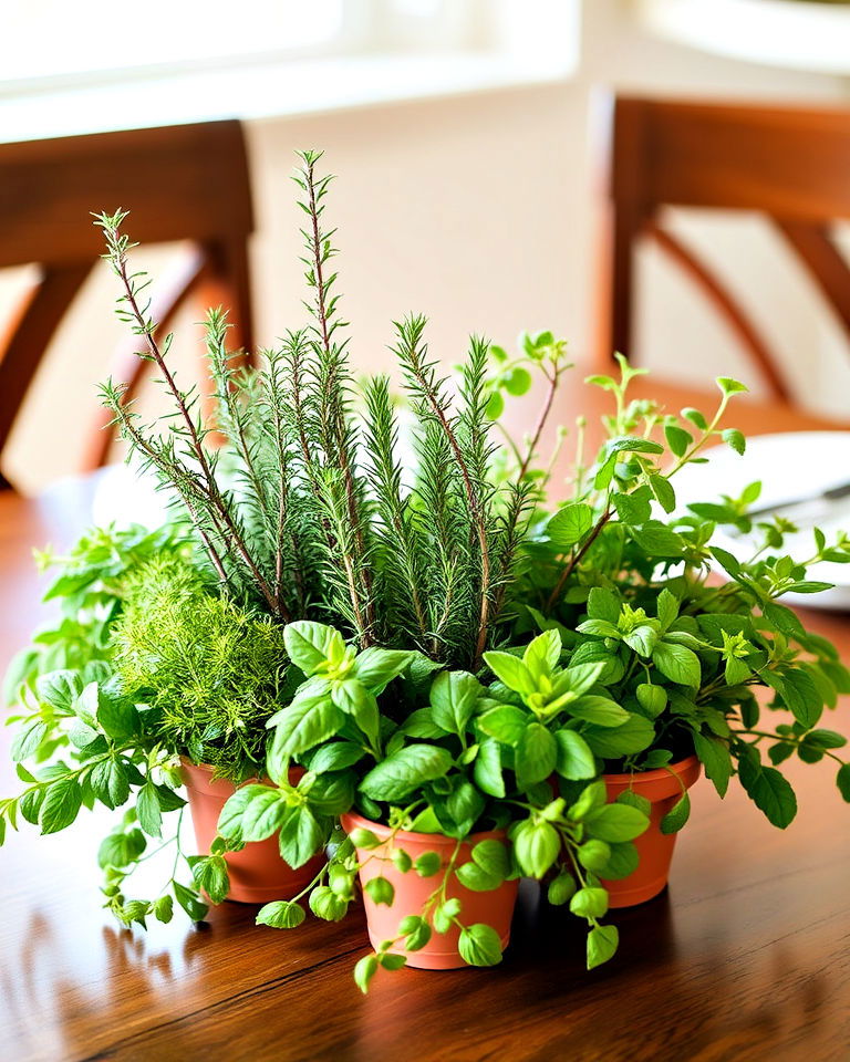 herb garden centerpiece for the dining table