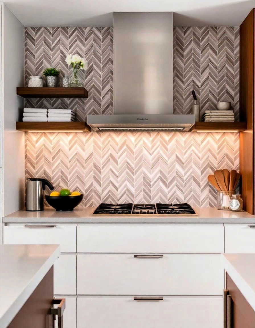 herringbone modern kitchen backsplash herringbone modern kitchen backsplash