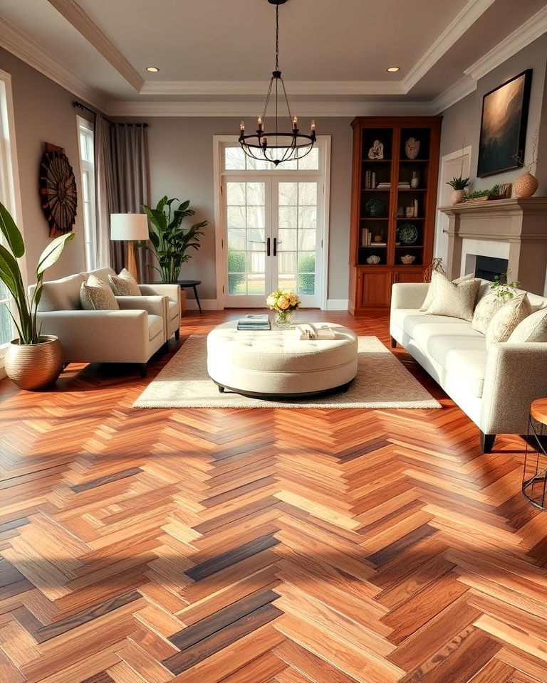 herringbone wood floor pattern for living room