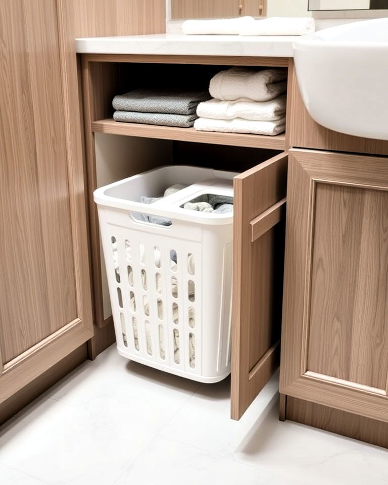 hidden laundry hampers for a clean look