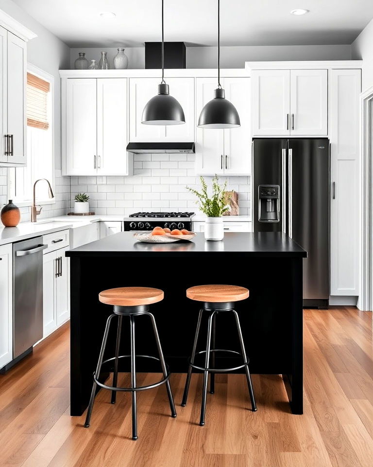 high contrast in small kitchens