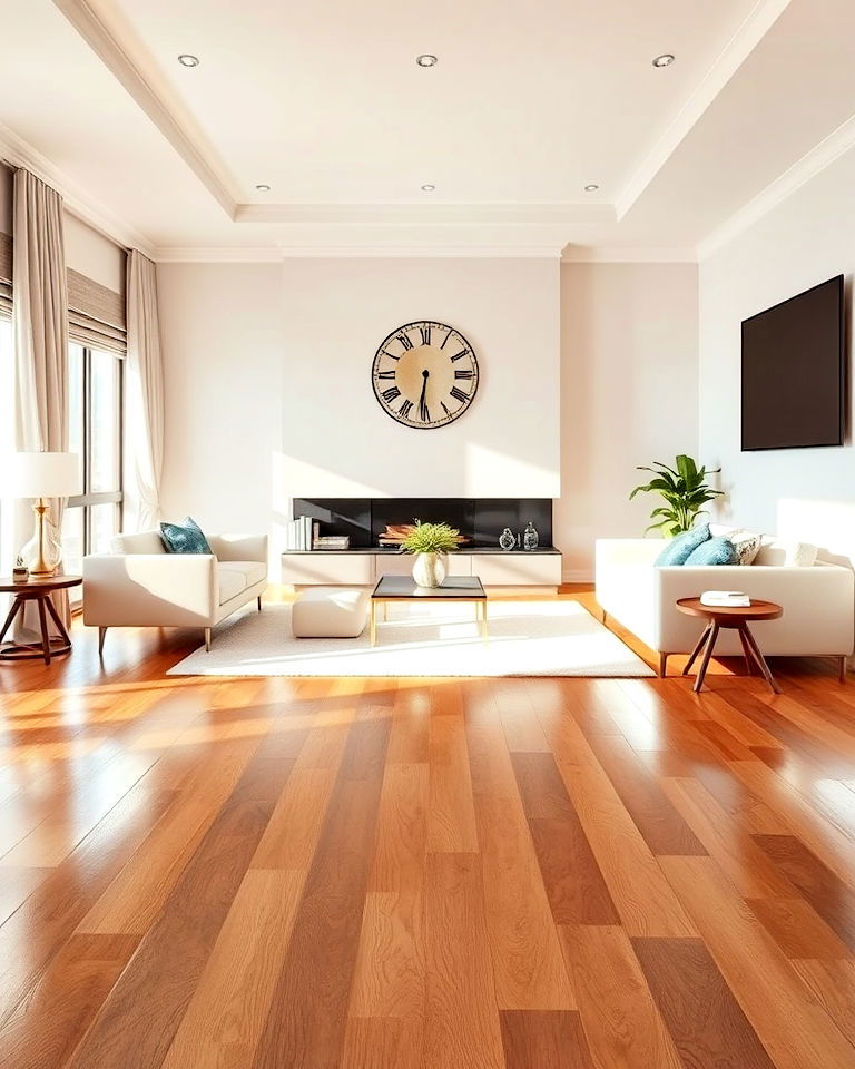 high gloss wood floors for a luxe finish