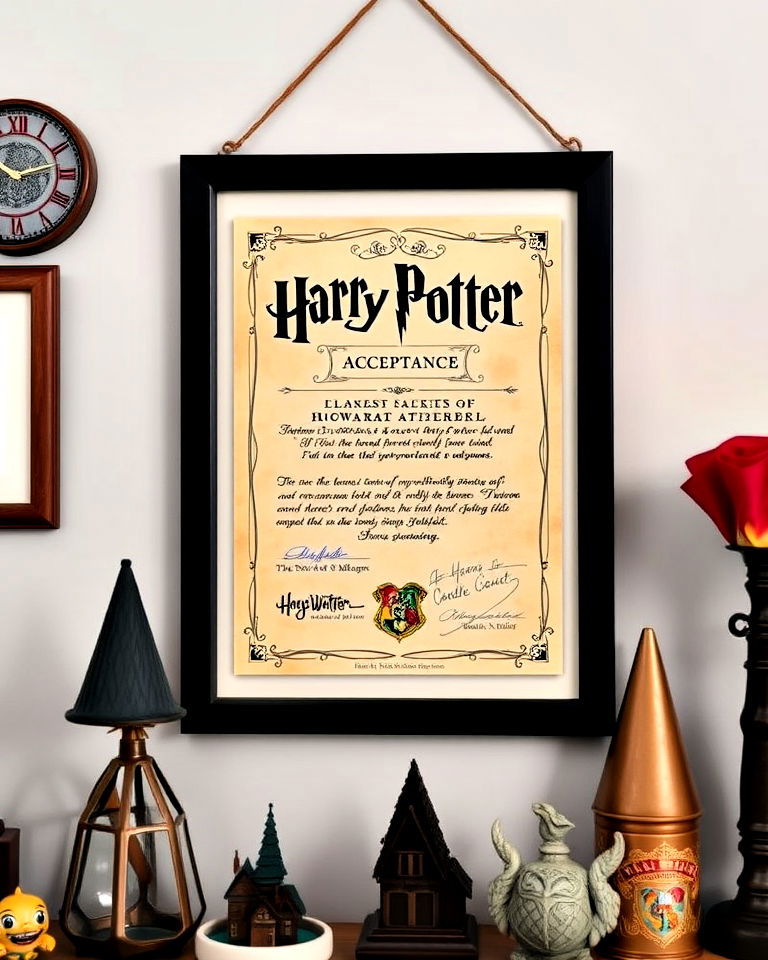 hogwarts acceptance letter display