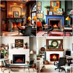 home office with fireplace ideas