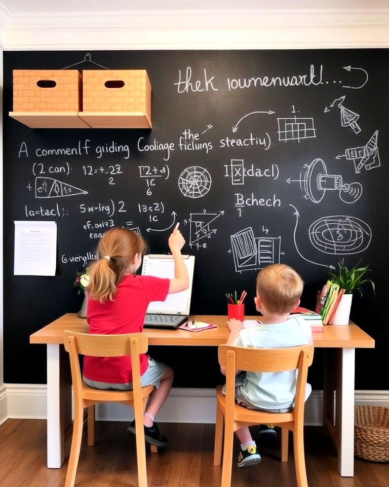 homework station chalkboard wall design