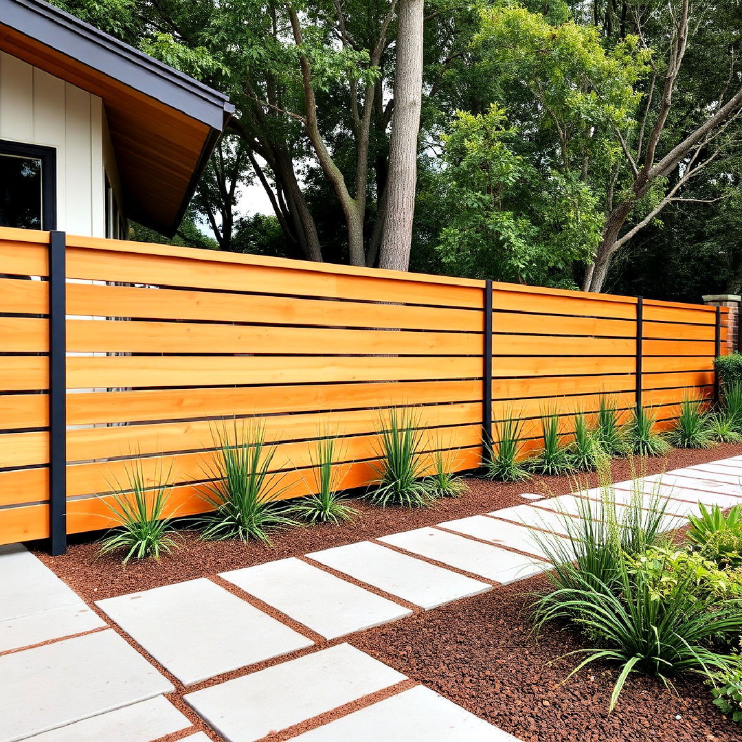 horizontal fencing to enhance privacy