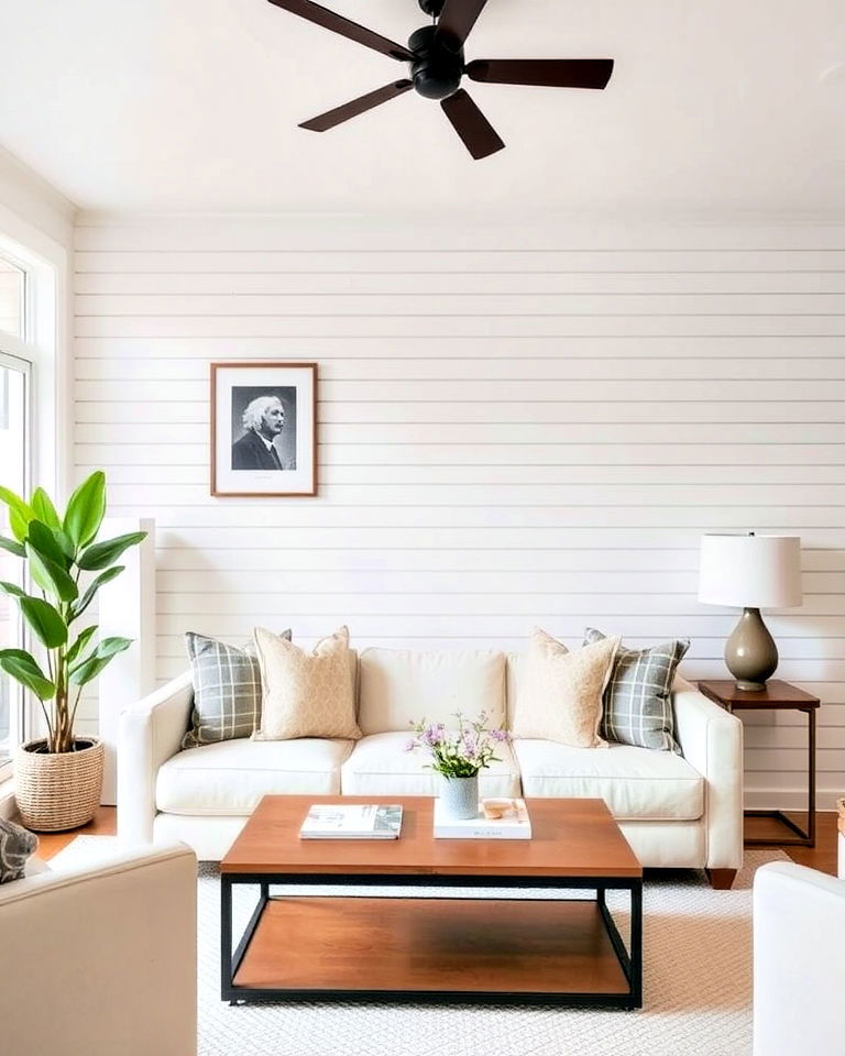 horizontal shiplap layout for living room