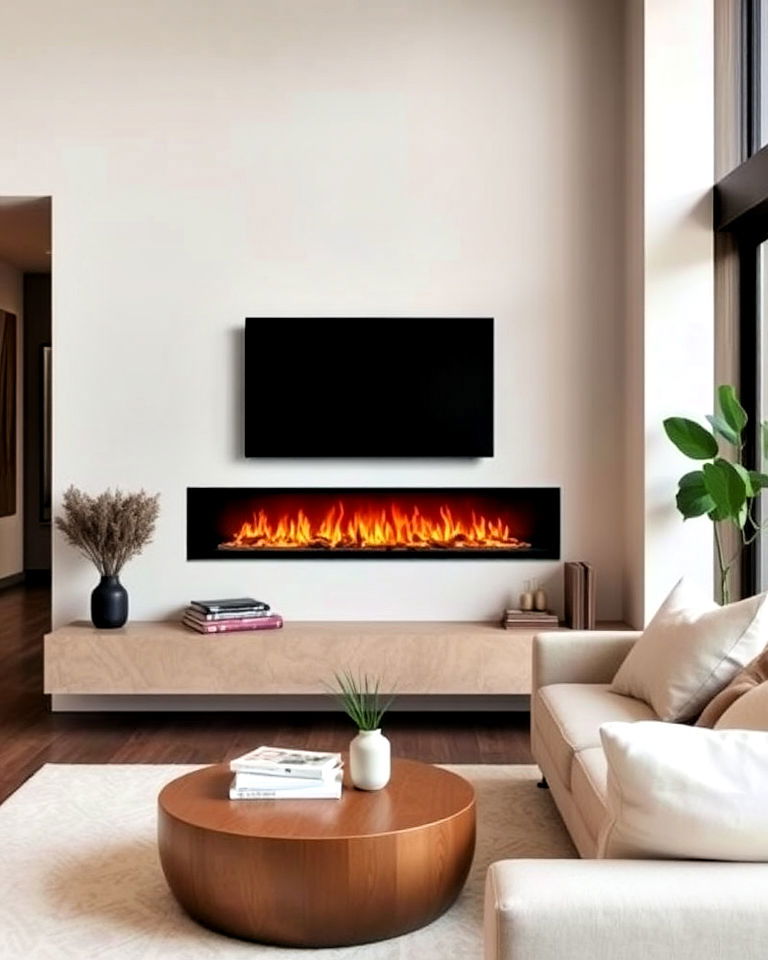 incorporate a floating fireplace