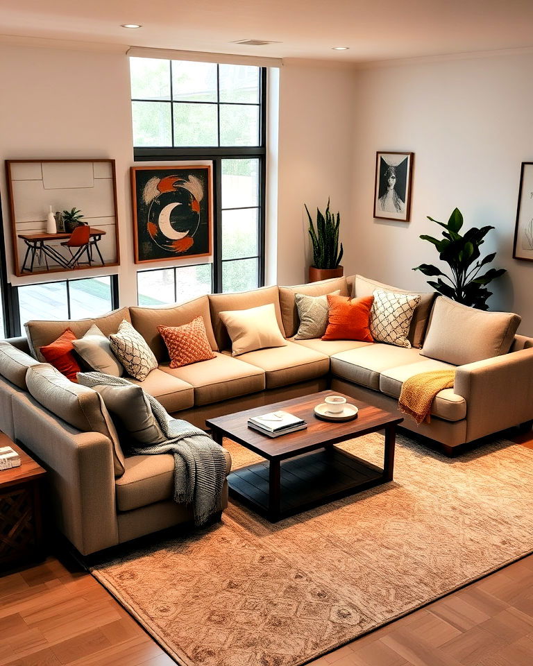 incorporate a sectional sofa for a social space