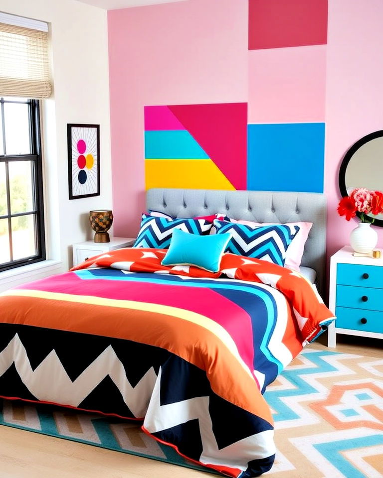 incorporate bold geometric bedding