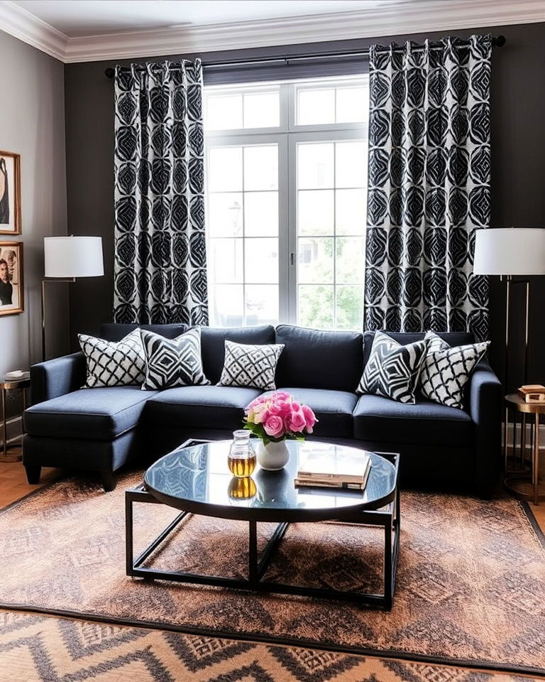 incorporate bold prints living room