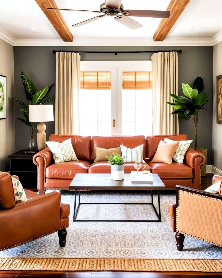 incorporate leather furniture for any living room