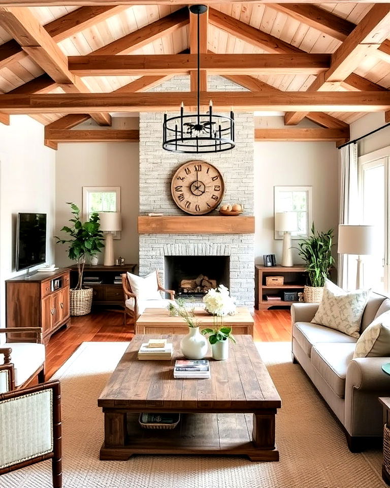 incorporate natural wood elements for living room