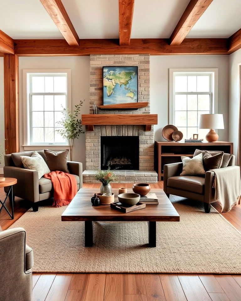 incorporate wooden elements for warmth