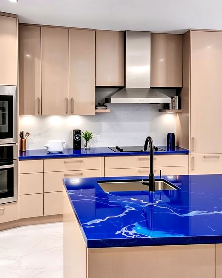 indigo blue resin countertops
