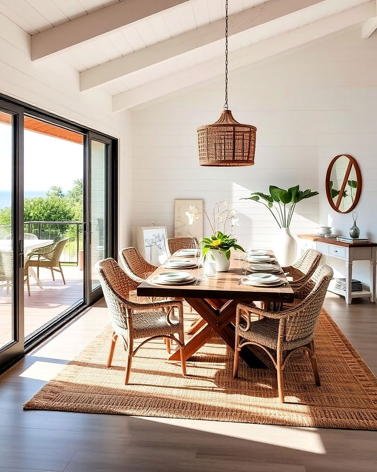 indoor outdoor flow coastal dining room