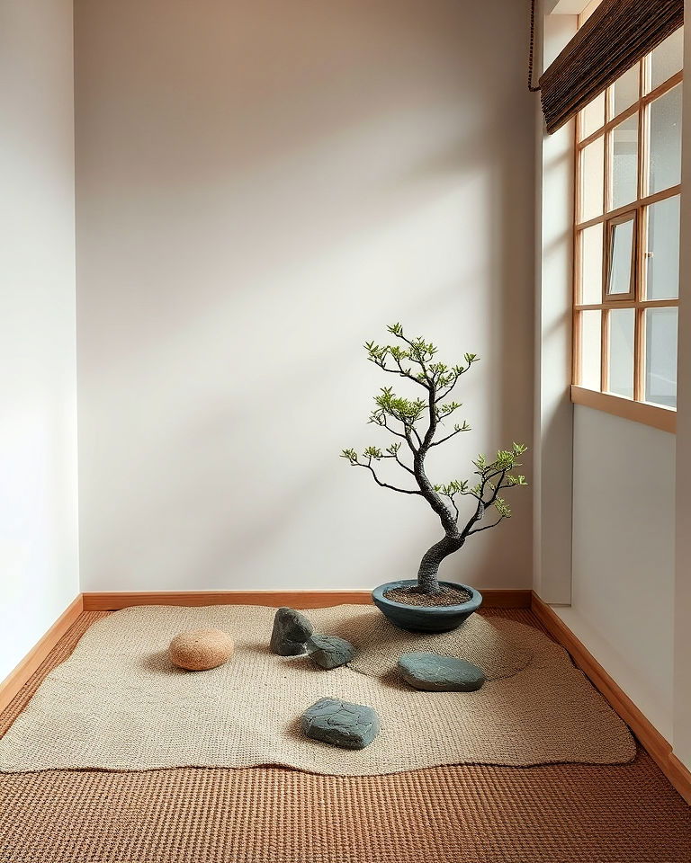 indoor zen garden corner in your dining room