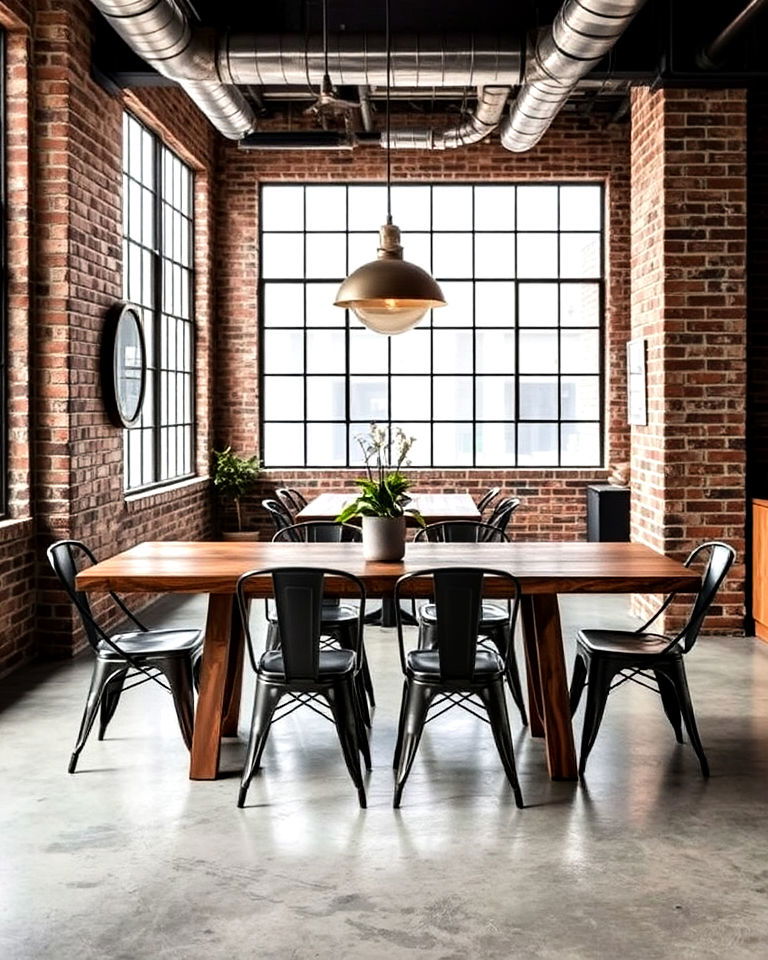 industrial chic dining room