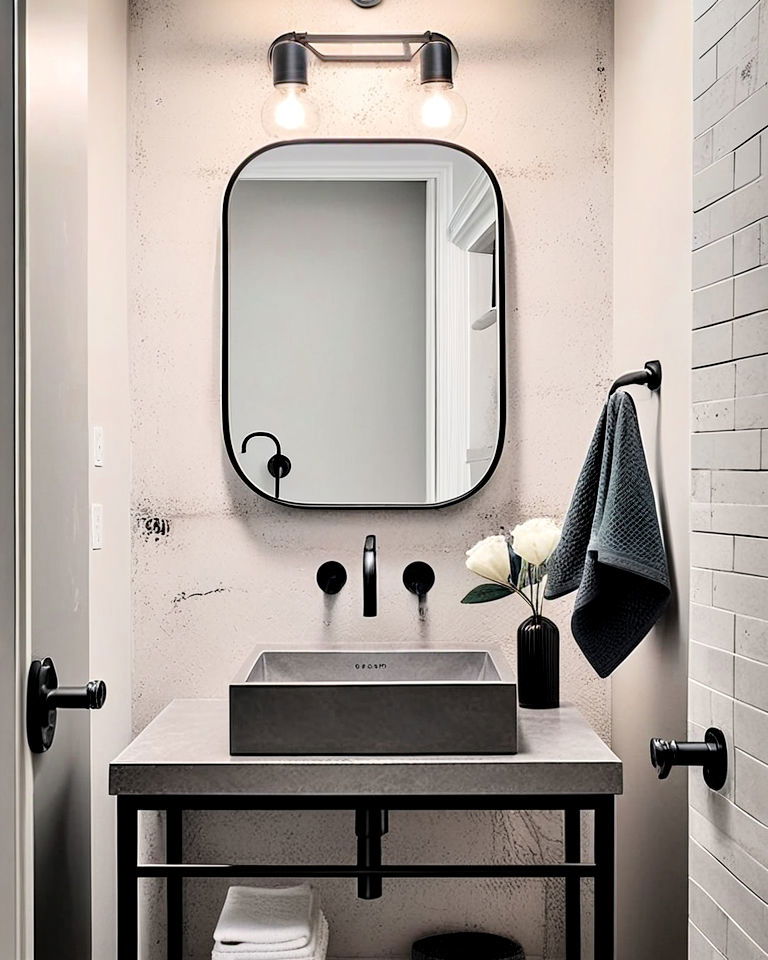 industrial chic half bathroom fixtures