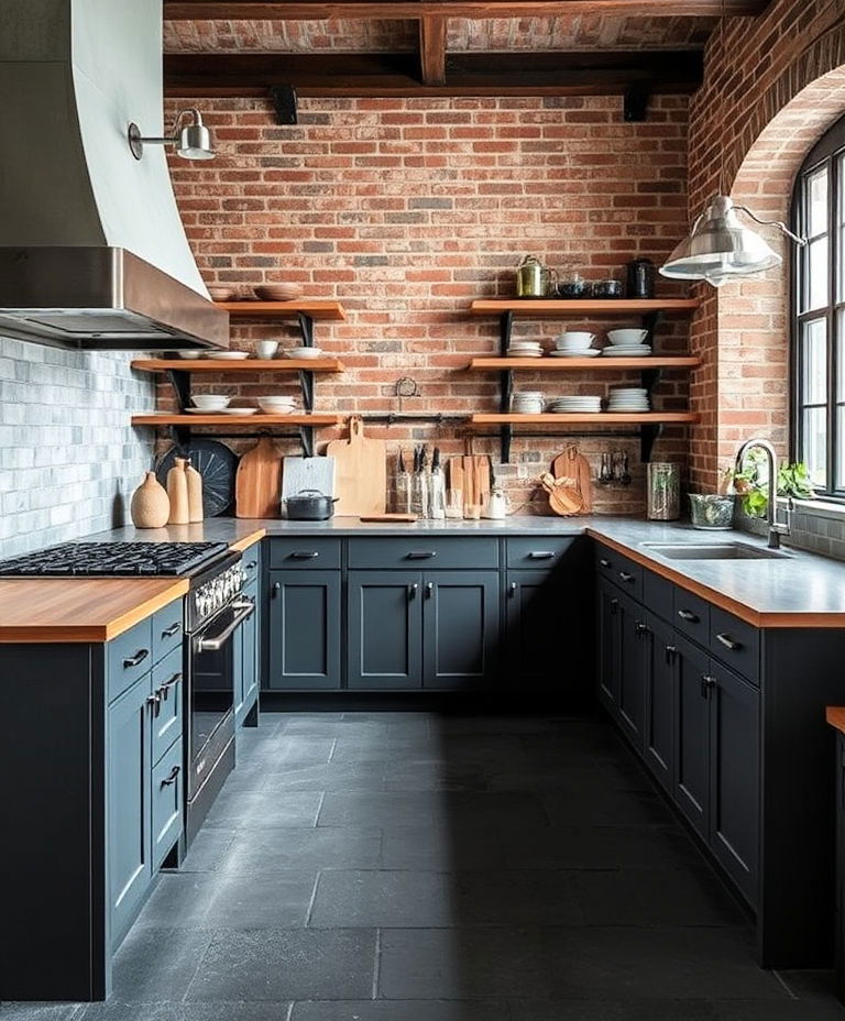 industrial inspired kitchen slate flooring industrial inspired kitchen slate flooring