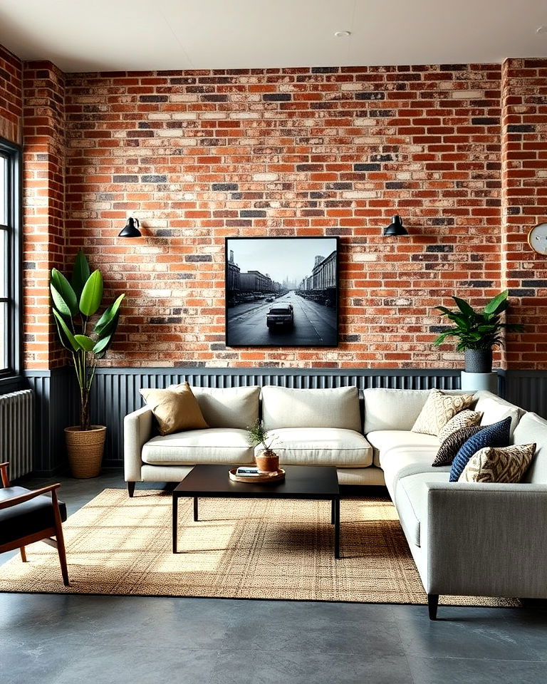 industrial metal wainscoting for living room