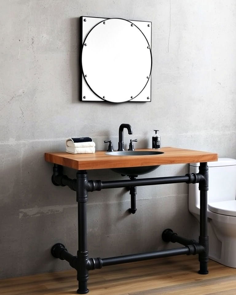 industrial pipe vanities for urban edge