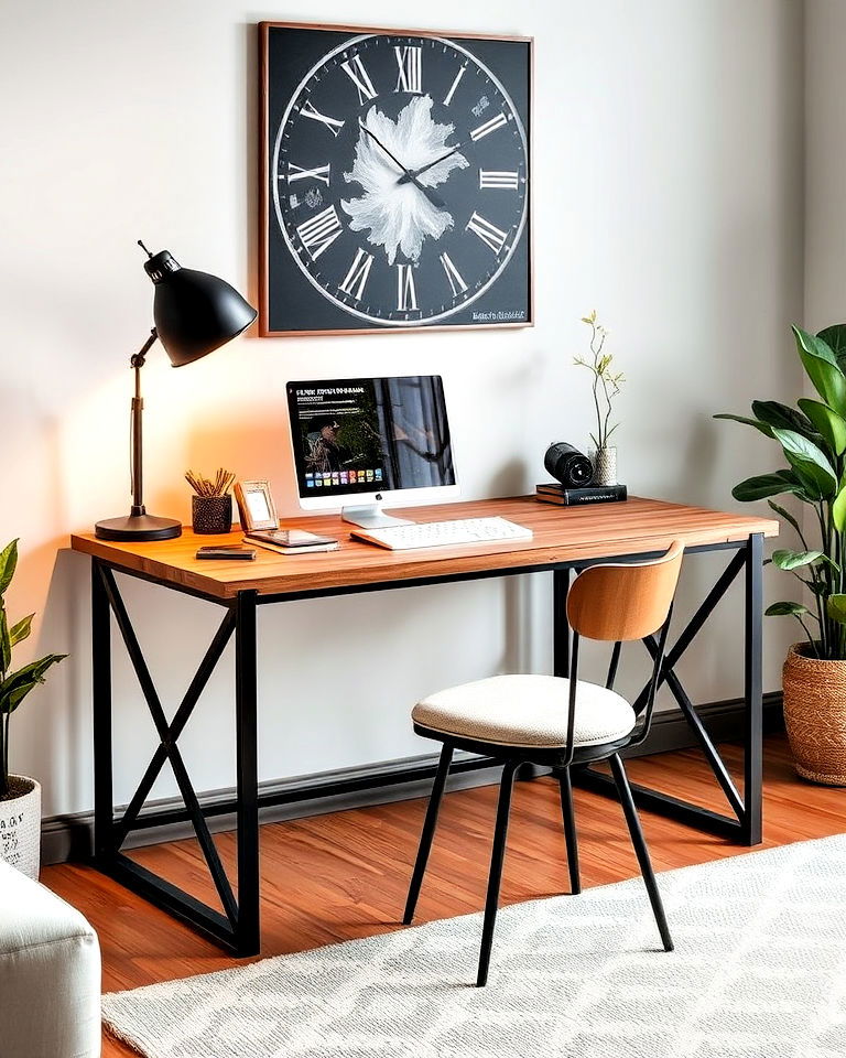 industrial style living room desk design