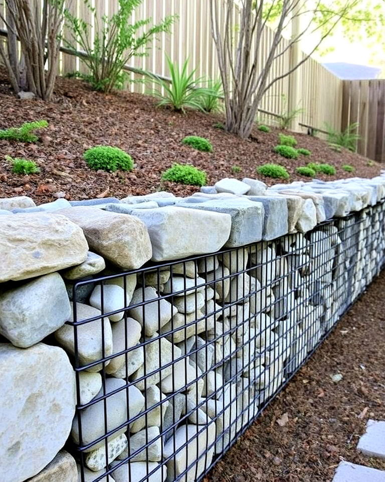 inexpensive and modern gabion basket retaining wall