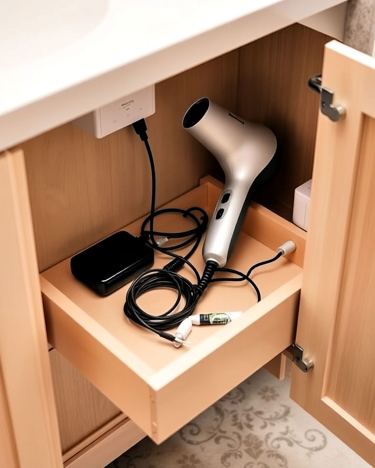 install a built in charging station for cabinet