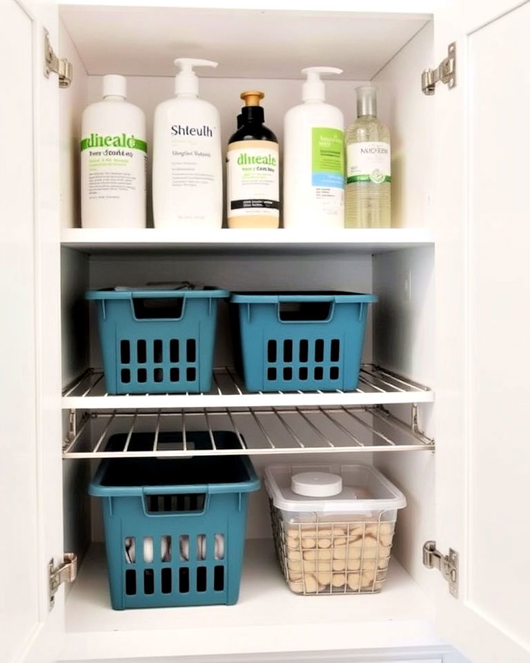 install adjustable shelves in cabinet
