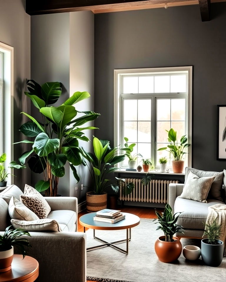 introduce indoor plants for a natural touch