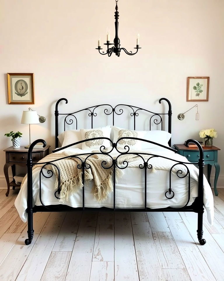 iron bed frame for vintage bedroom