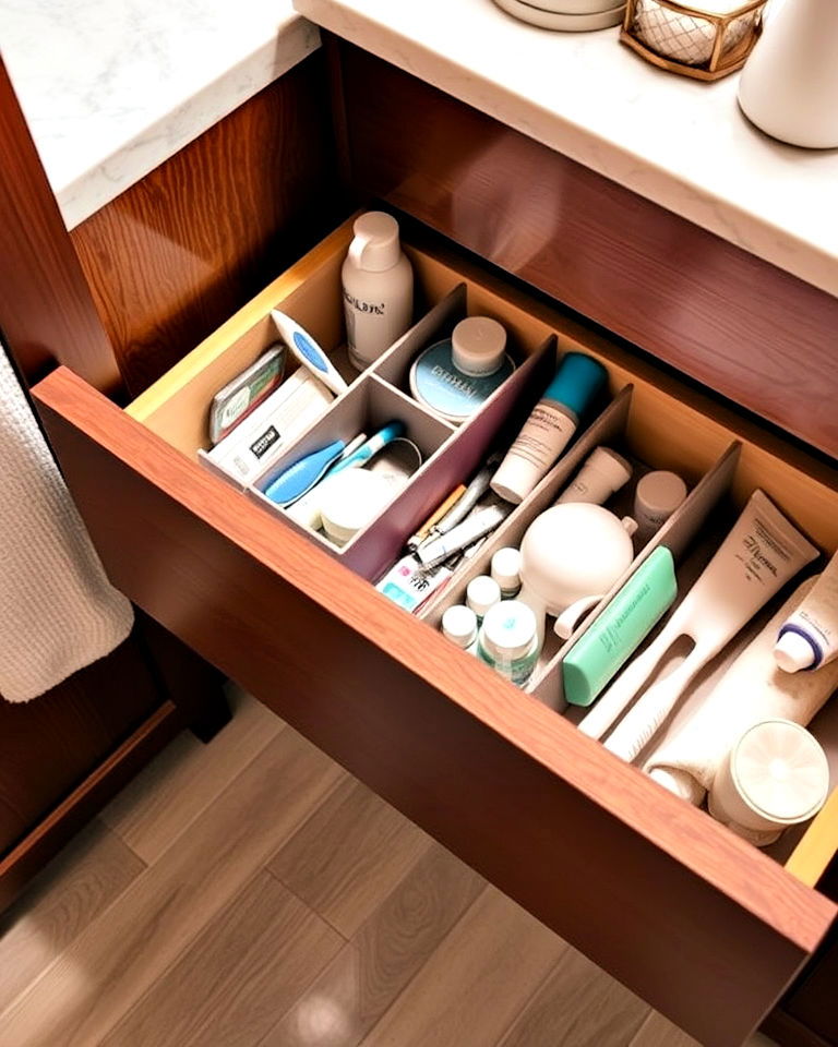 keep a bathroom drawer for everyday essentials