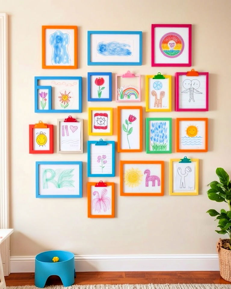 kids art gallery wall