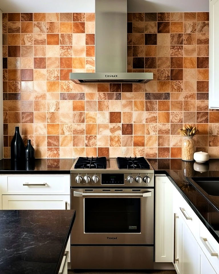 kitchen brown ceramic tiles for a textured backsplash