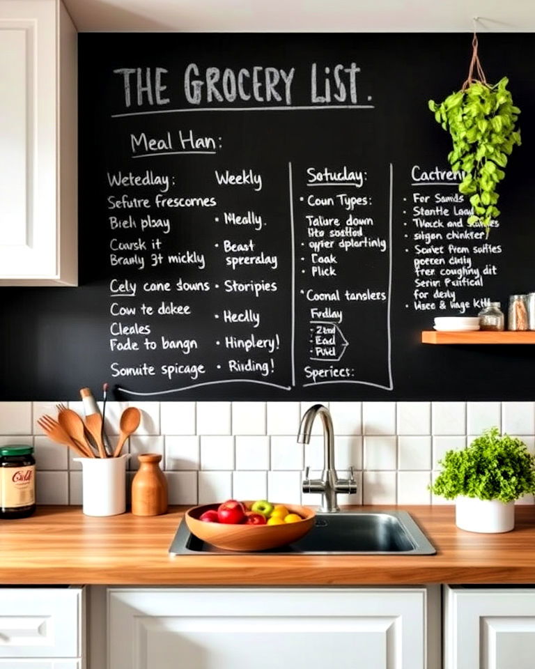 kitchen chalkboard wall for menu planning