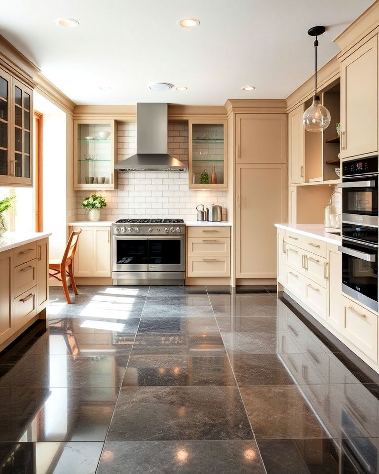 kitchen high gloss finish on slate floors kitchen high gloss finish on slate floors