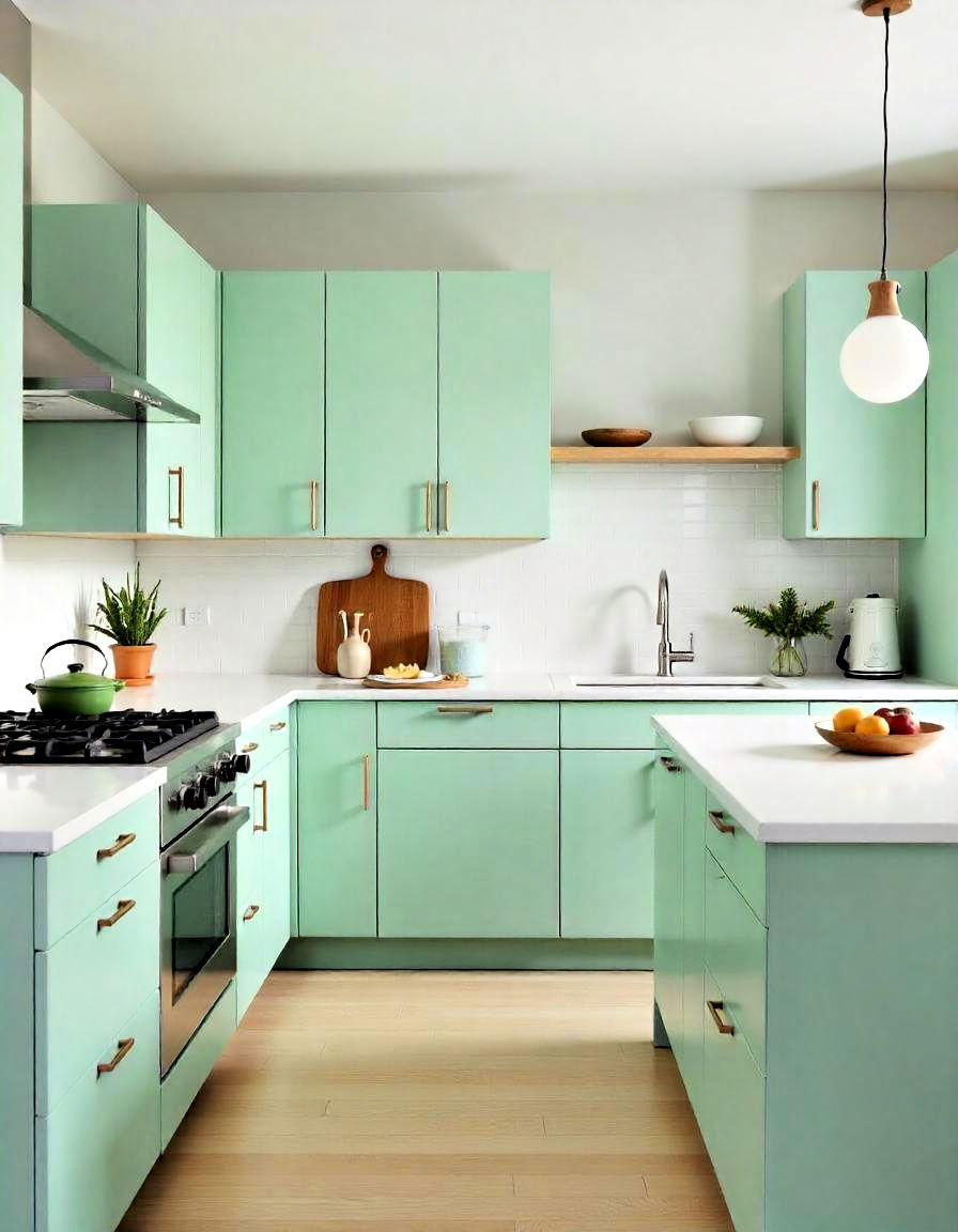 kitchen matte mint green for a modern look