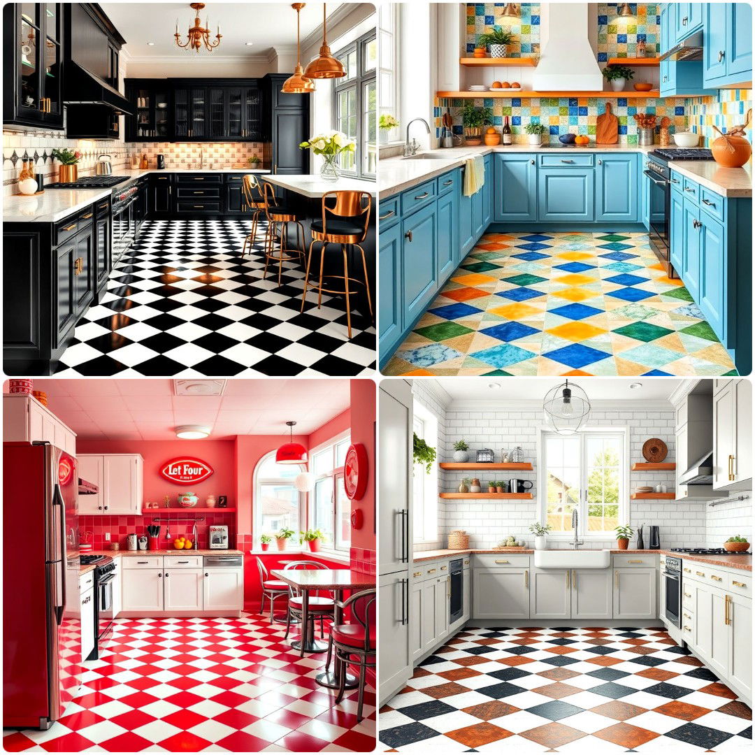 25 Checkered Kitchen Floor Ideas You’ll Adore