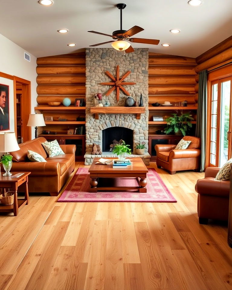 knotty pine wood floors for a cabin aesthetic