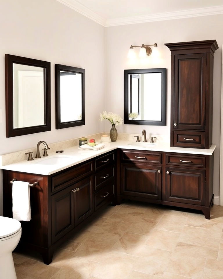 l shaped vanities for efficient corners