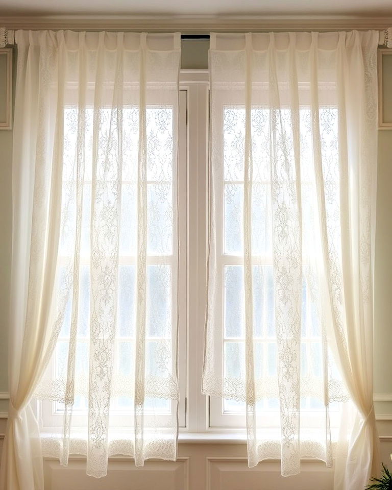 lace curtains grandmillennial decor