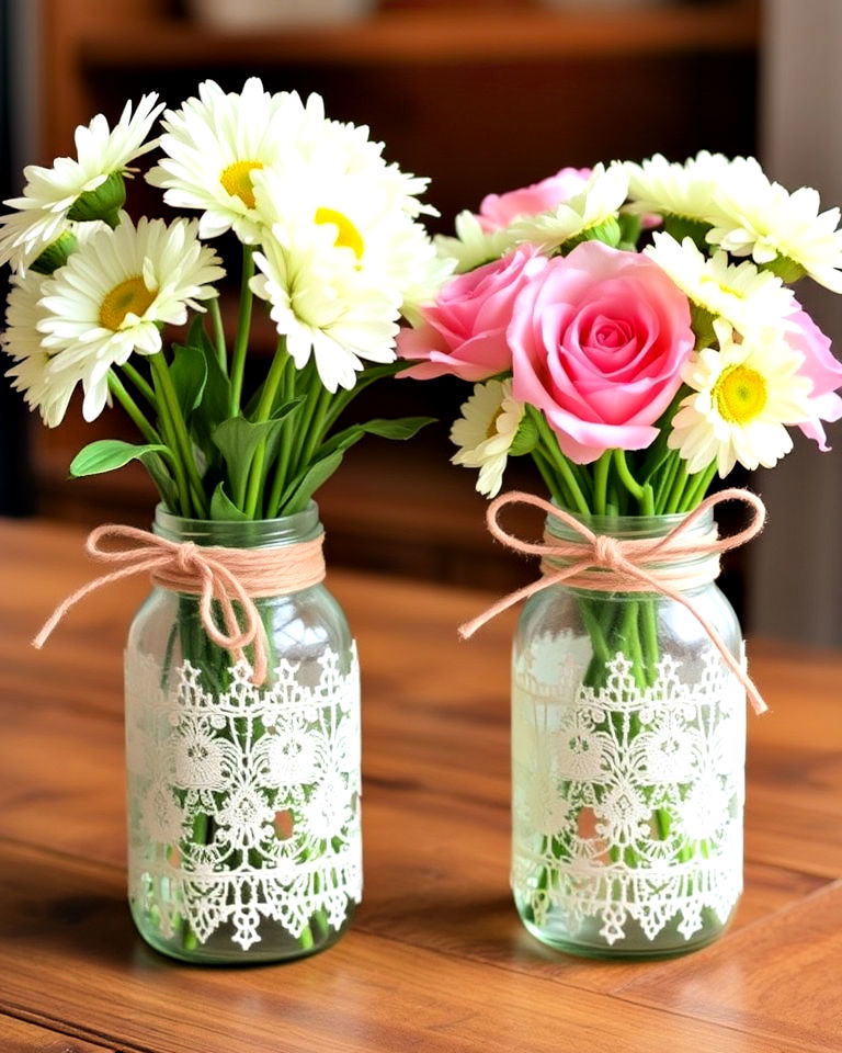 lace mason jar vases for mother s day