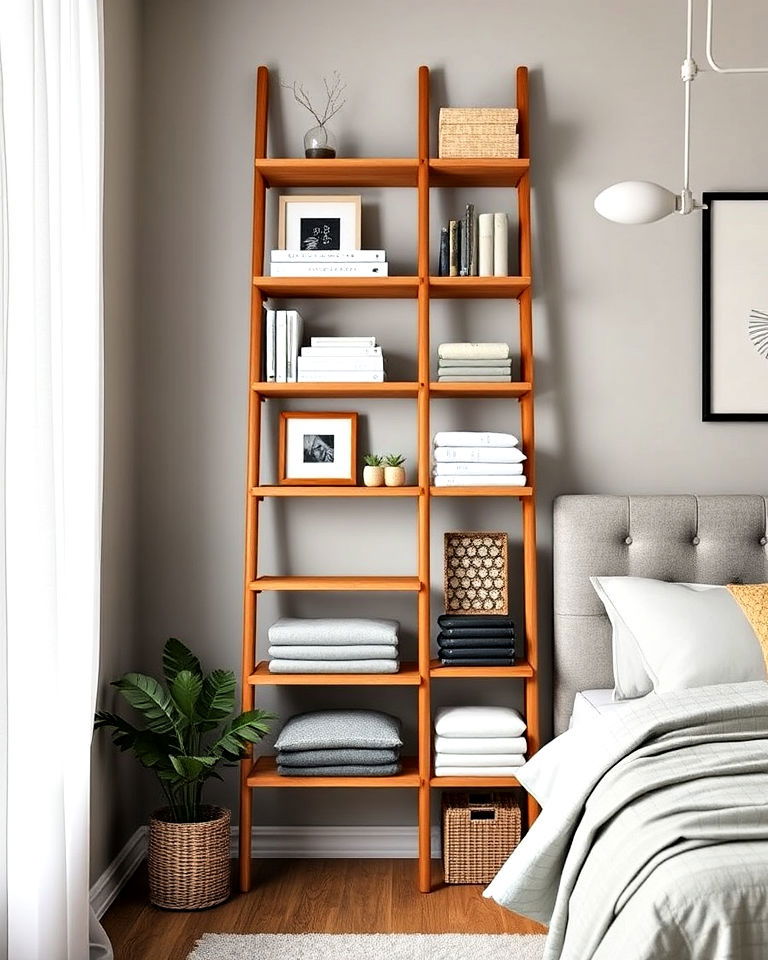 ladder shelving to save space