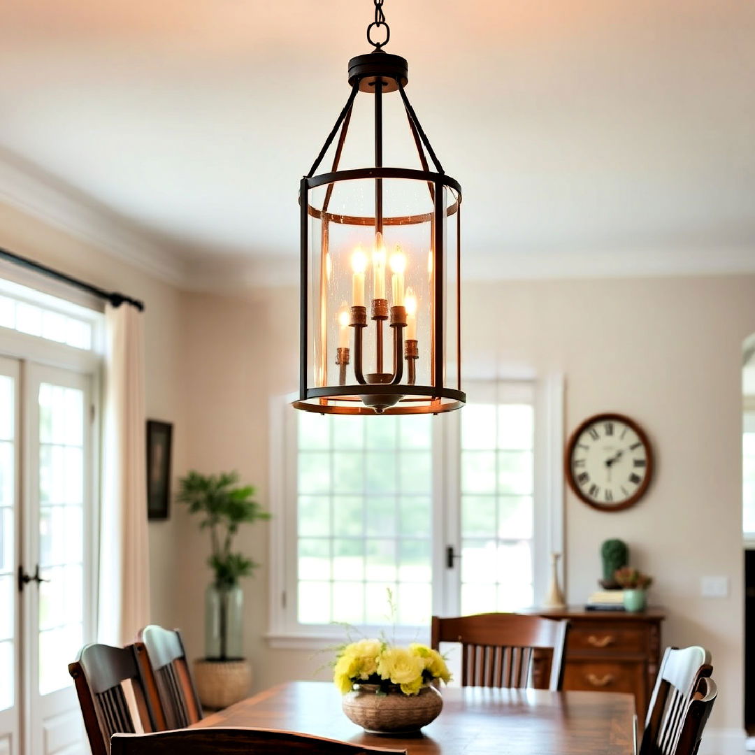 lantern chandelier for colonial dining room