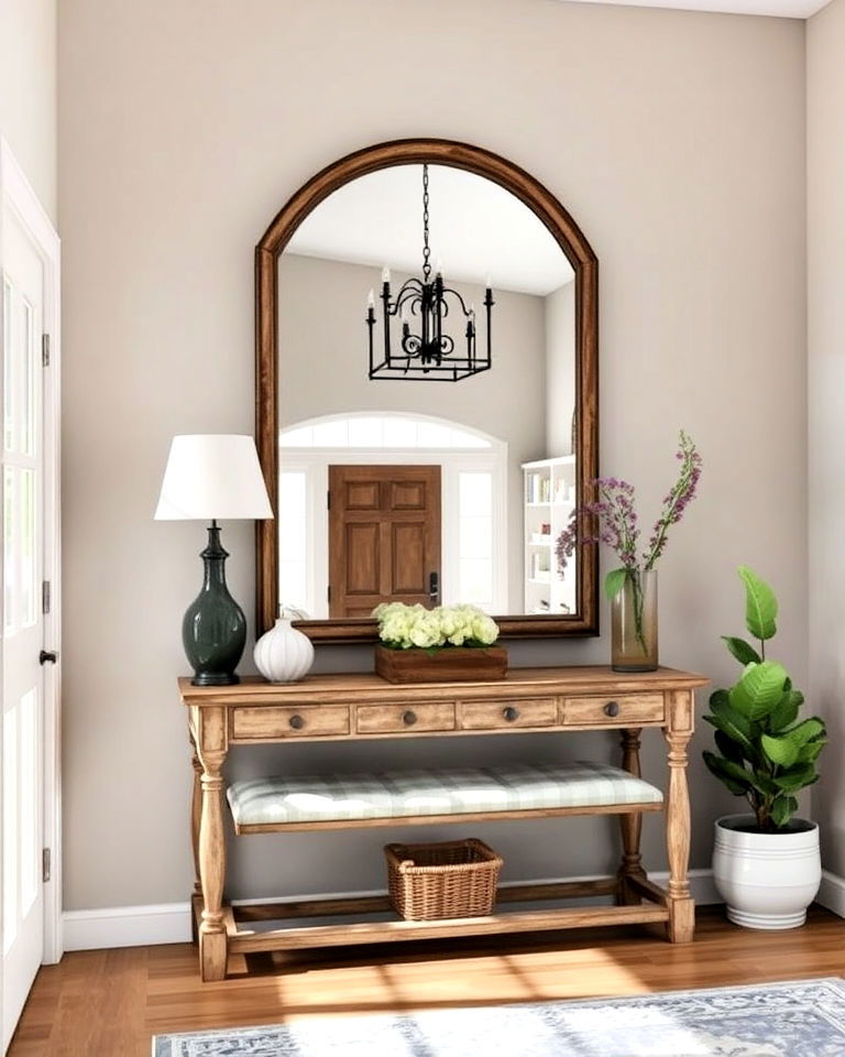 large antique mirrors for brightness and depth for warmth