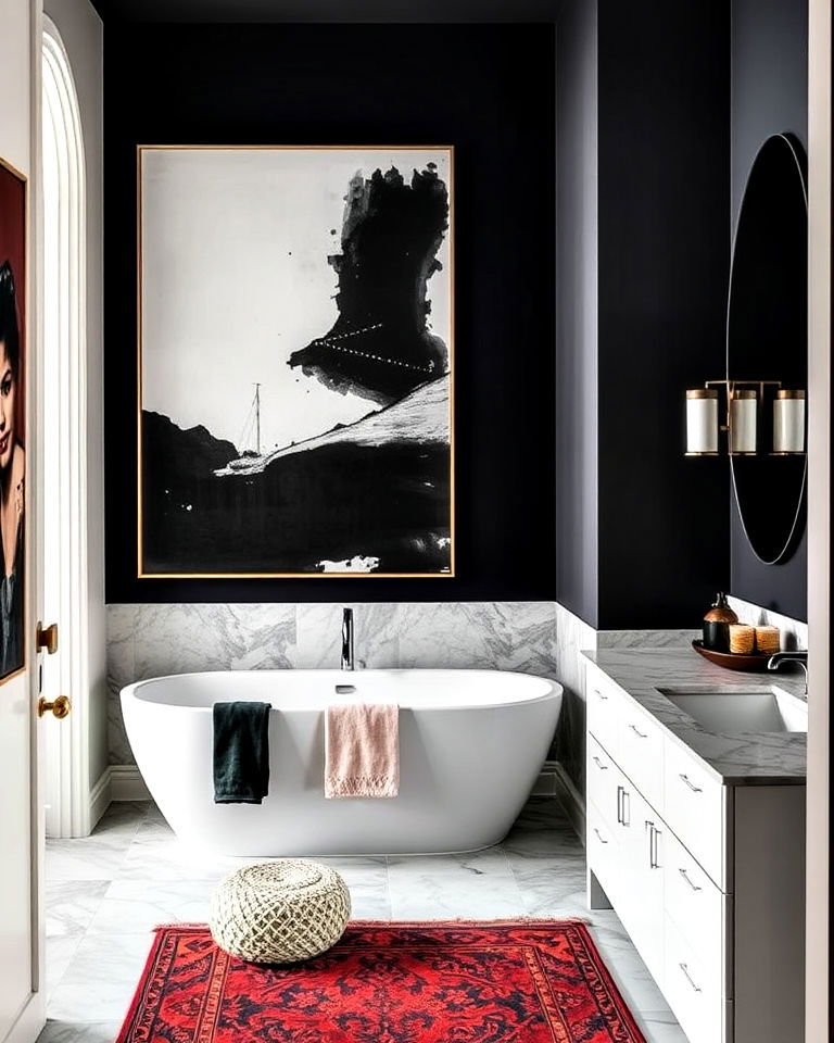 large dramatic wall art for bathroom
